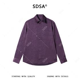 SDSA男装2026新款高贵轻奢韩版简约竖纹褶皱长袖衬衫百搭时尚衬衣