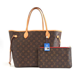 【95新】LV路易威登M41177中号老花NF红内里neverfull子母包购物袋单肩包女士110326AK09