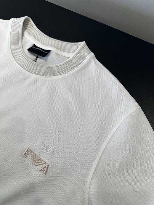 点此购买EA7春夏季男士螺纹拼接领弹力短袖T恤 ye 342171 商品图13