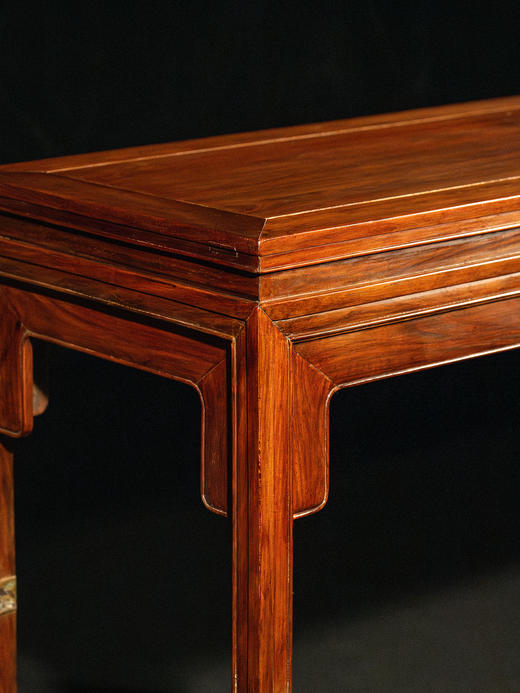 清	黄花梨束腰刀牙板铜包脚半桌 商品图3