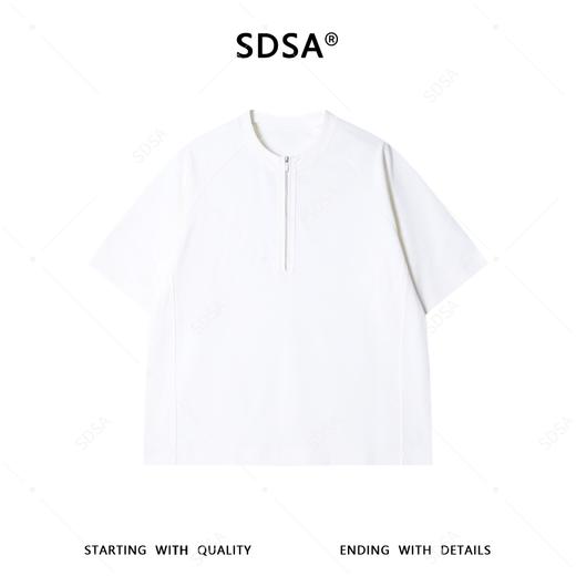 SDSA男装2026新款高贵轻奢简约时尚半拉链圆领短袖T恤宽松百搭潮 商品图0