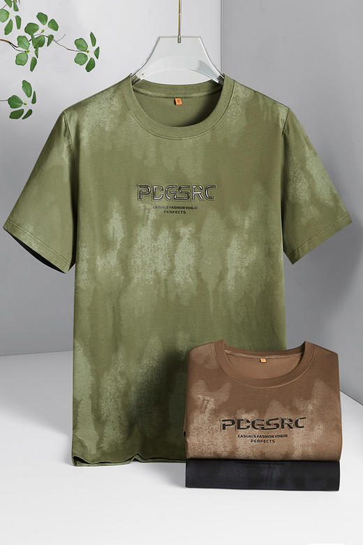 【DWP】大依优型大码男装夏季印花短袖T恤圆领休闲棉质百搭短袖上衣 商品图5