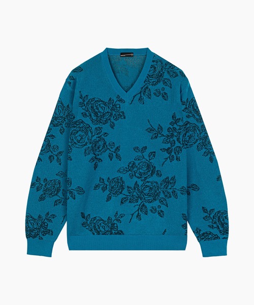 LADMUSICIAN 手绘花朵V领上衣