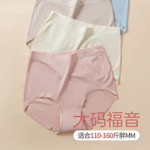 20976#新色高腰女士莫代尔内裤抗菌中腰透气无痕3条装均码 商品图4