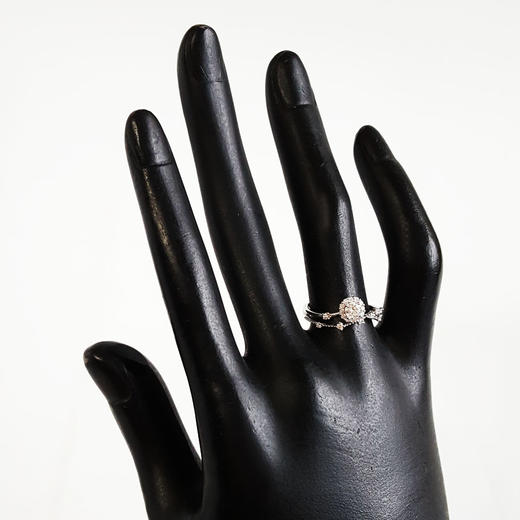 周大福AU750白金时尚交织镂空四爪款花朵造型0.21克拉钻石戒指12.5号（戒圈可改）030326NJT22 商品图8