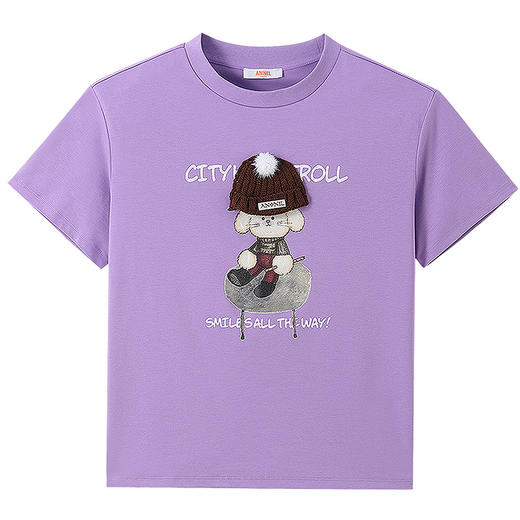 女童圆领短袖针织衫夏季新款安奈儿童装EG621759 商品图5