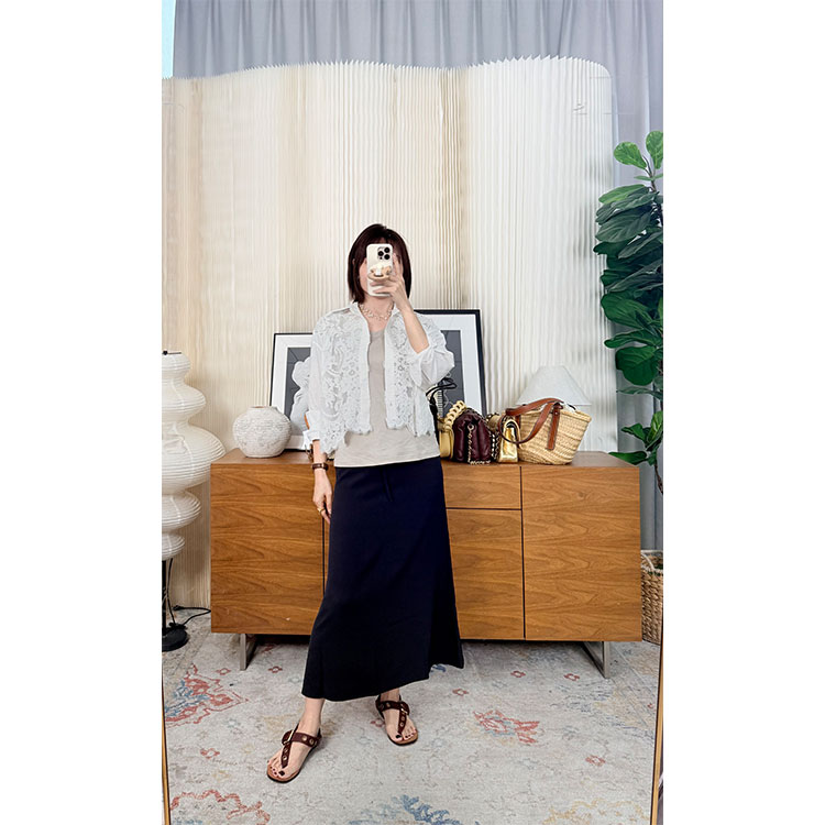 UPF50+防晒半裙 黑科技防晒凉感速干 百搭黑白色长半裙