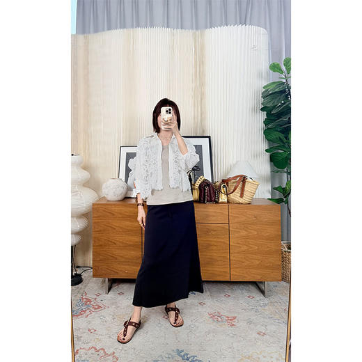 UPF50+防晒半裙 黑科技防晒凉感速干 百搭黑白色长半裙 商品图0