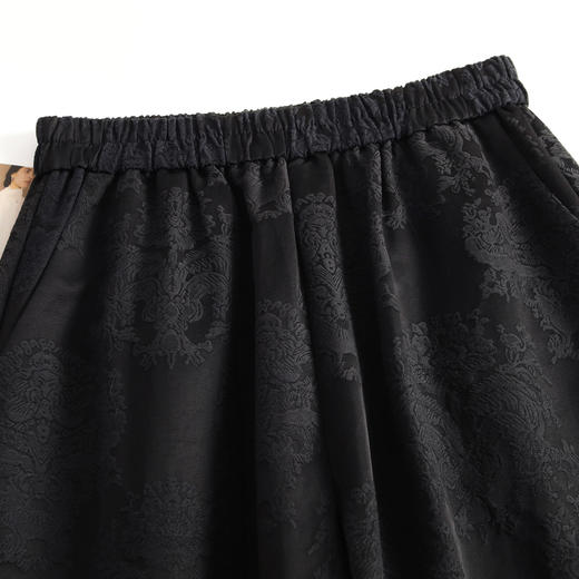 提花九分裤2026年早春新款阔腿裤宽松休闲裤QYM-K607 商品图3