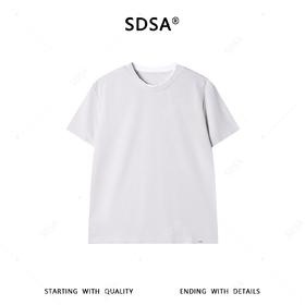SDSA男装2026新款高贵轻奢简约领口拼接撞色圆领短袖T恤百搭时尚