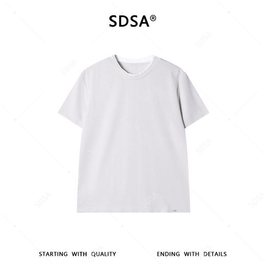 SDSA男装2026新款高贵轻奢简约领口拼接撞色圆领短袖T恤百搭时尚 商品图0
