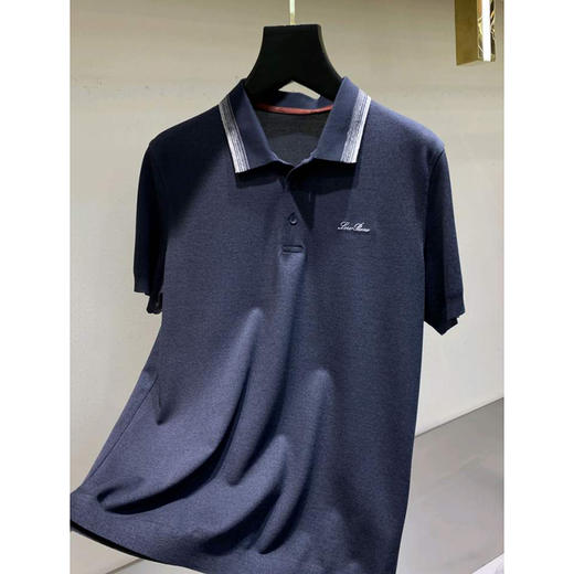 高端男士短袖纯色简约polo衫夏季商务休闲天丝+棉透气翻领T恤   YH-6021 商品图0