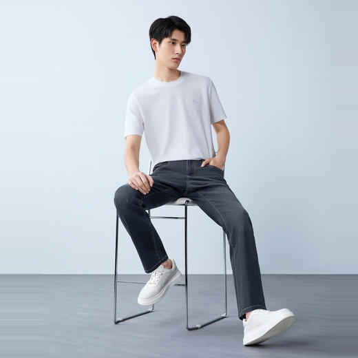 【含莱赛尔/含桑蚕丝】柒牌男式牛仔裤26春季新款易打理直筒长裤 130H70710 商品图5
