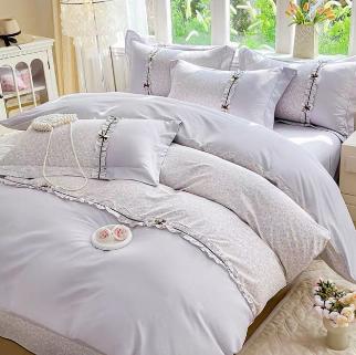 韩版纯棉四件套全棉公主风被套四季通用亲肤裸睡床单超柔床上用品G117800042 商品图3