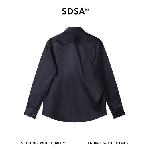 SDSA男装2026新款高贵轻奢法式简约纯色拼接长袖衬衫百搭宽松衬衣 商品图4