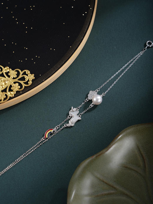 子佩集【萌马奇遇】银S925珍珠惜王妃手链【W5125】双色小马彩虹2602 商品图6