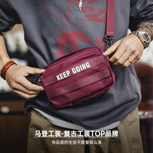 马登工装美式军绿色斜跨小包随行单肩通勤手提快速反应包包男款 商品图4