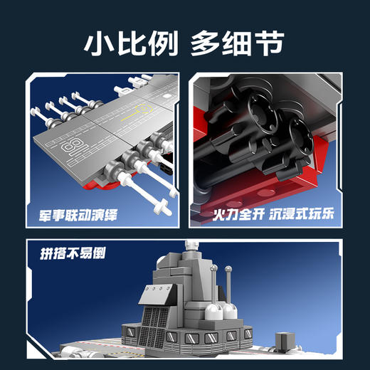 森宝积木福建舰正版授权8合1拼装益智力积木男孩子航母系列礼物 商品图3