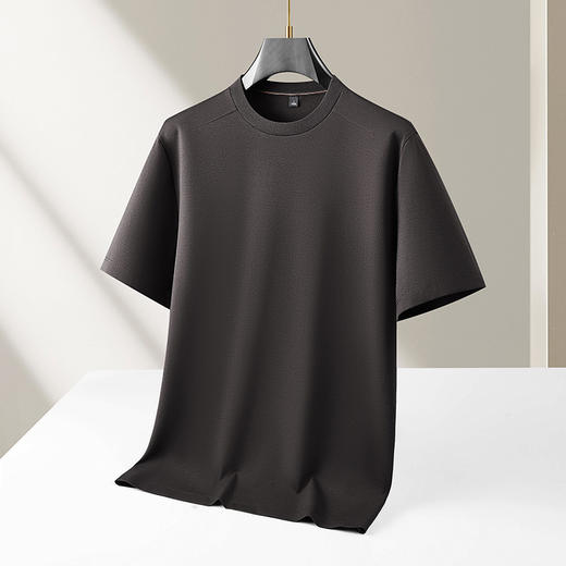 【DKP】【莫代尔+绵羊毛】大依优型大码男装螺纹领纯色短袖运动休闲T恤上衣 商品图2