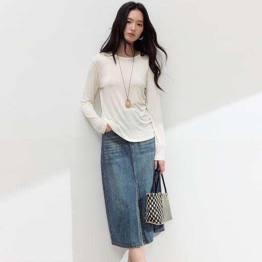 老米优品🎈一件会“呼吸”的天丝长袖，轻薄软糯，好品质基础款！《 蚕丝羊毛圆领T》美利奴羊毛+兰精天丝+桑蚕丝 韩系针缝工艺 温润细腻 超有质感！ 商品图11