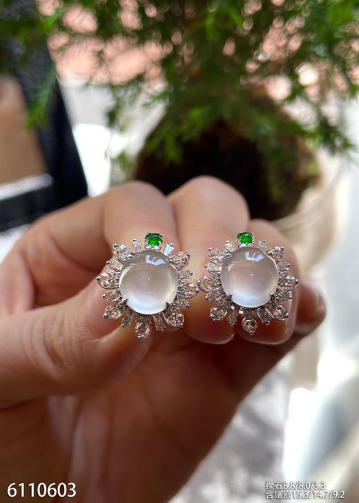 6110603，蛋面耳钉。具体价格微信咨询 商品图2