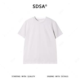 SDSA男装2026新款高贵轻奢撞色刺绣字母假两件圆领短袖T恤百搭