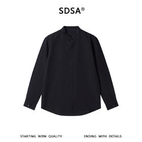 SDSA男装2026新款高贵轻奢新中式简约纯色盘扣立领衬衫百搭舒适