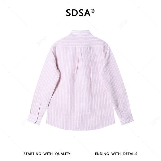 SDSA男装2026新款高贵轻奢时尚简约撞色竖纹长袖衬衫百搭宽松衬衣 商品图4
