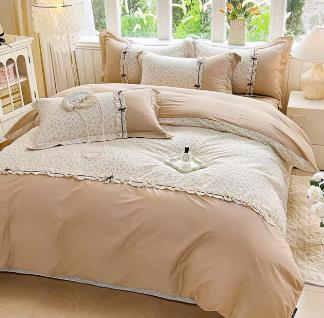 韩版纯棉四件套全棉公主风被套四季通用亲肤裸睡床单超柔床上用品G117800042 商品图2