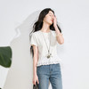 【莱赛尔】三彩2026夏季新款修身花边T恤圆领正肩短袖上衣套头衫S 商品缩略图1