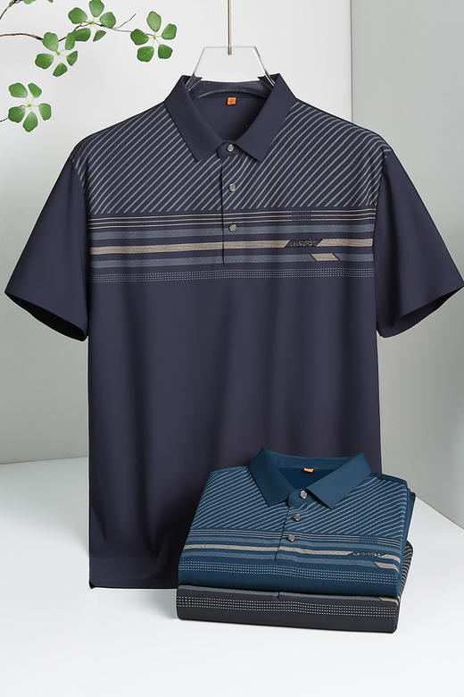 【DWP】大依优型大码男装夏季翻领POLO衫短袖商务休闲冰丝凉感短袖T恤 商品图5