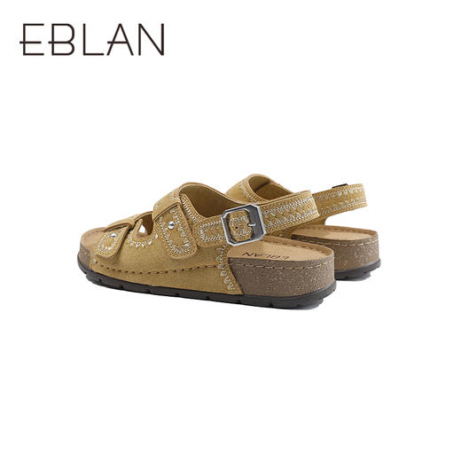 伊伴2026夏季假日田园风贝壳电绣超轻勃肯凉鞋B26311210 商品图3