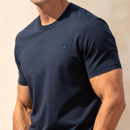 【DKP】【桑蚕丝】大依优型大码男装夏季圆领短袖T恤冰丝透气休闲上衣 商品图4