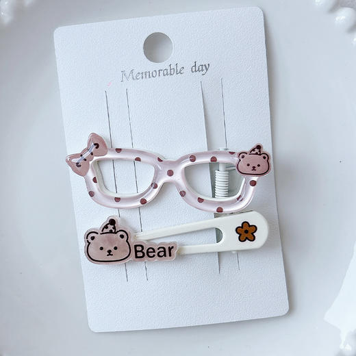 可爱动物滴油眼镜发夹组合发夹-纪念日百货门店同款169248597 商品图2
