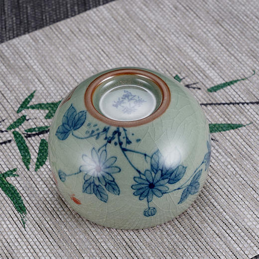 子佩集S990【采菊东篱】摆件【SR004】纯银茶具冰裂纹梅兰竹菊茶杯-凤舞-景德镇手绘2508 商品图4