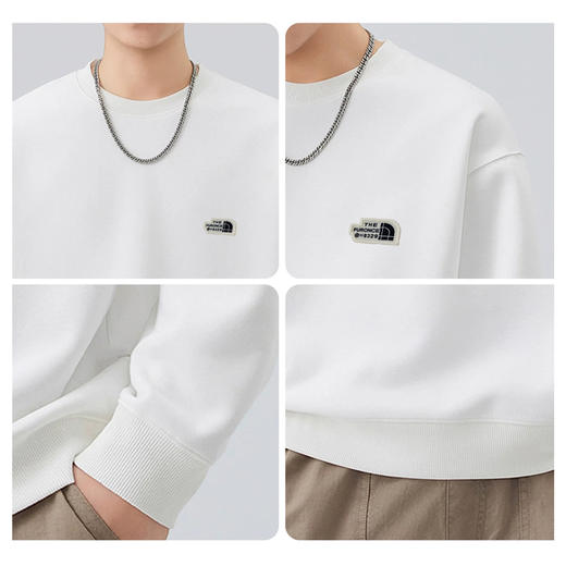 半身缘男装 春季宽松微阔版圆领简约卫衣261212P04510206 商品图3