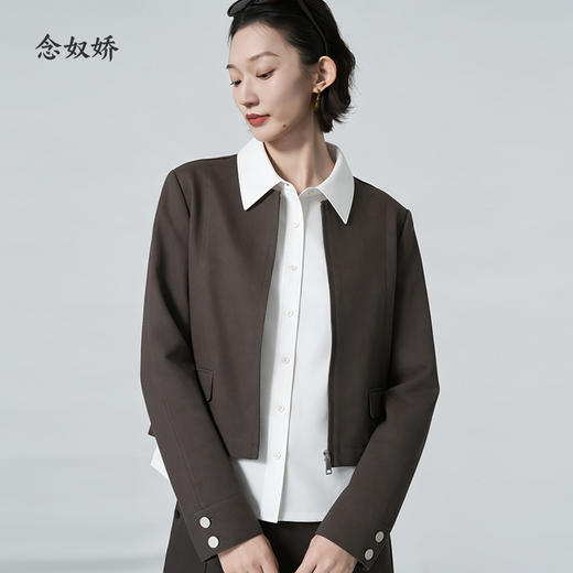 【商场同款】CNJ6323 “ 摩卡外套 ” 棉麻材质穿着有型  小T版型利落好穿 商品图5