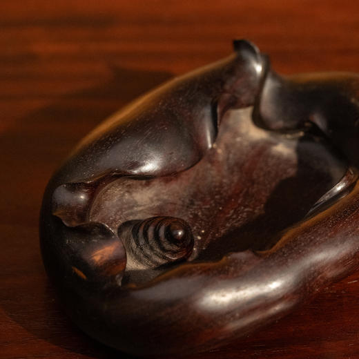 清	紫檀整挖荷叶纹水洗 商品图1