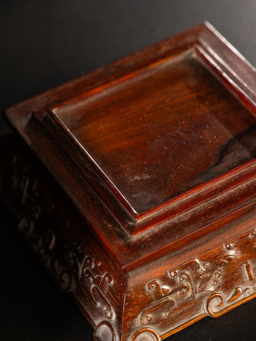 二十世纪	红木福禄纹双层印章盒 商品图2