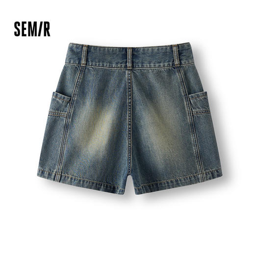 森柔|森马牛仔裤女夏季纯棉分割短裤不对称潮酷个性辣妹显瘦裙裤 商品图1