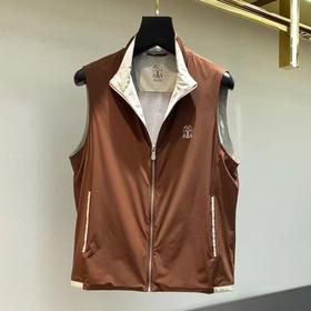 意式老钱风男装春夏薄款男士户外速干透气立领运动休闲马甲   YH-77049