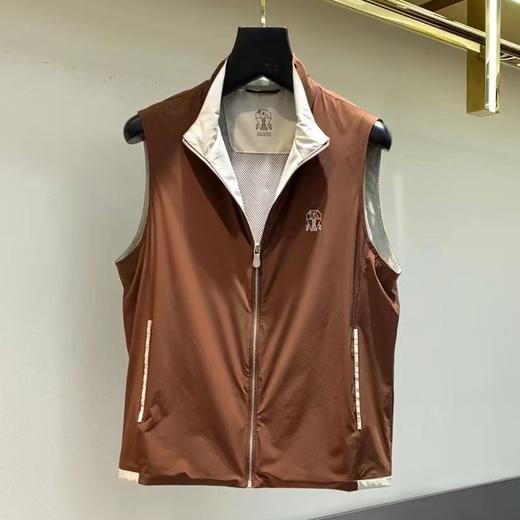 意式老钱风男装春夏薄款男士户外速干透气立领运动休闲马甲   YH-77049 商品图0