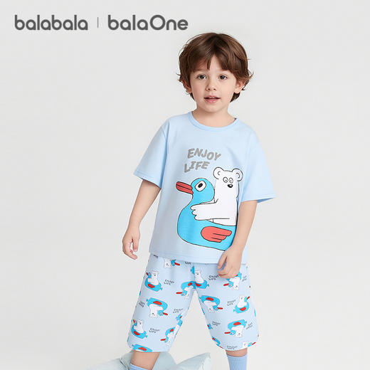巴拉巴拉宝宝睡衣套装夏季空调服防着凉儿童家居服小童短袖套装棉 商品图2