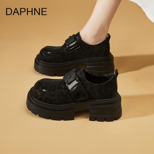 达芙妮英伦风乐福鞋女2026春季新款鞋子增高厚底jk小皮鞋爆款单鞋2501017 商品图2