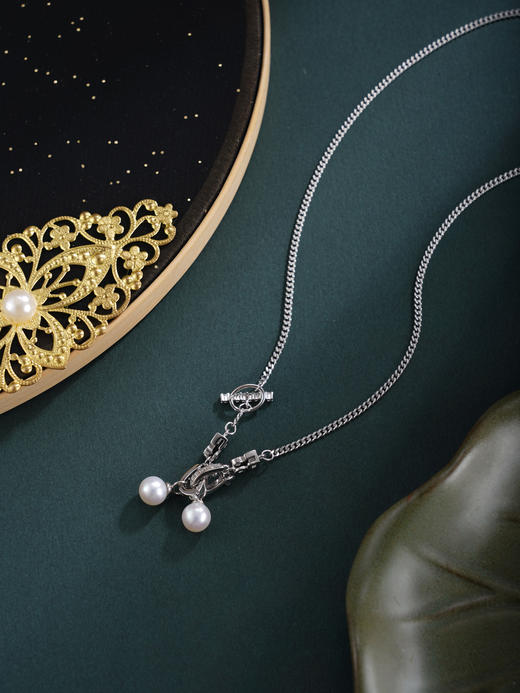子佩集【灵力觉醒】银S925珍珠惜王妃套链项链【YB7448】双色锁扣双珠2602 商品图5
