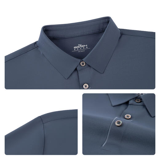 【无缝/桑蚕丝】柒牌男装2026夏季商务透气柔软垂感新短袖POLO衫 130T70320 商品图3