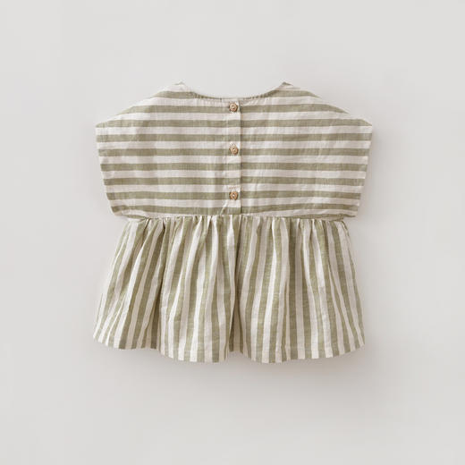 马克珍妮森系条纹女童亚麻小衫2026年夏装新款561026 商品图2
