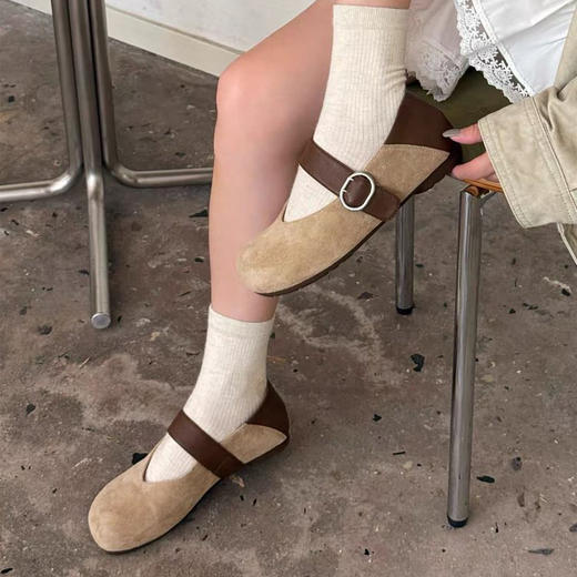 意大利凯撒KAISER 复古圆头玛丽珍绒面一字带单鞋 5色可选 商品图3