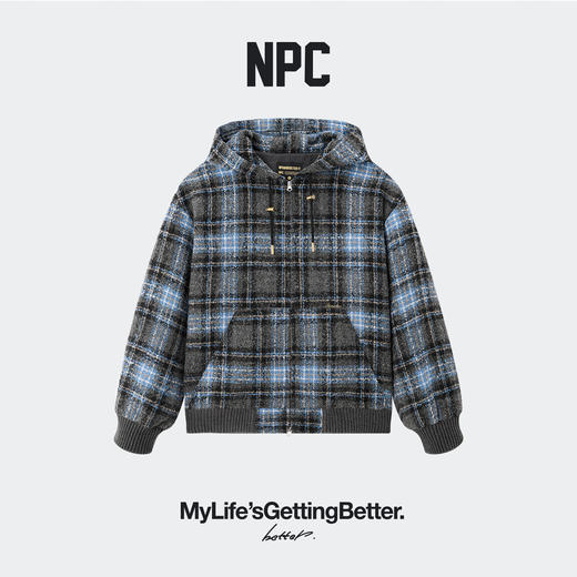 潮牌连帽休闲外套男潮流格子夹克秋季上新NP58TJ17 商品图4