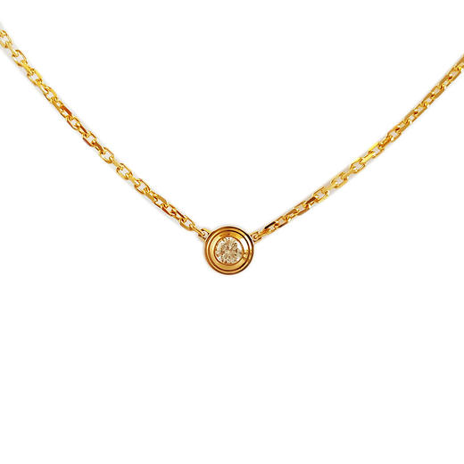 【全新】Cartier卡地亚Cartier卡地亚Cartier d'Amour系列B7224517迷你款 18K黄金镶单钻4分飞碟项链女士120326NJS32 商品图0